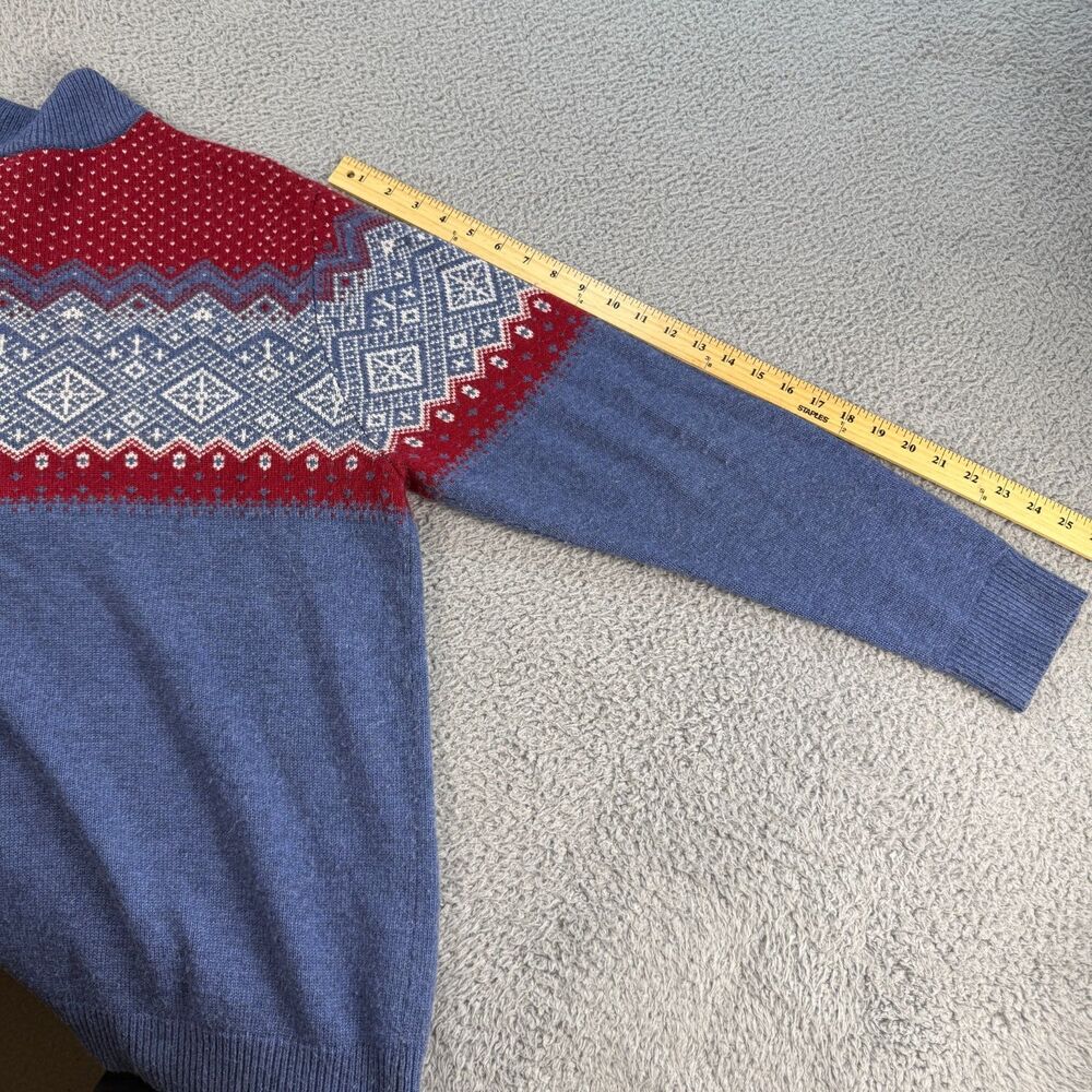 Vineyard Vines Fair Isle 1/4 Zip Sweater Mens XL Blue Merino Wool Alpaca Blend - Picture 9 of 12